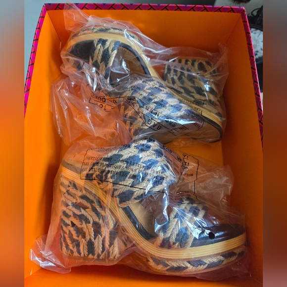 NIB Tory Burch Lola 100-mm sandal- Jute - Picture 9 of 10